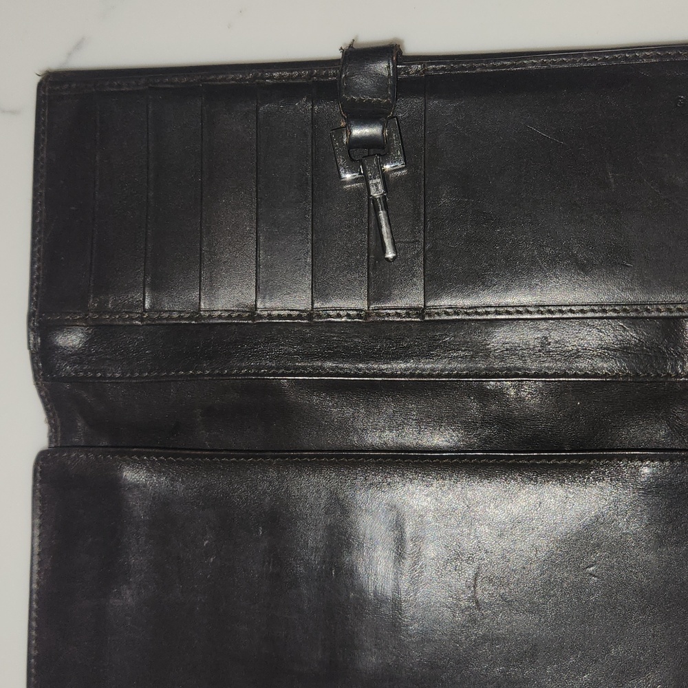 Gucci Monogram Piston Lock Wallet W/classic Red Green Stripe - Picture 7 of 10